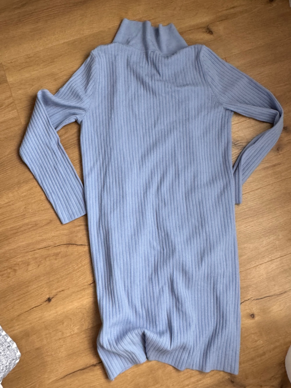 Talbots Light Blue Ribbed Longline Button-Front Shirt Jacket - Picture 4 of 4